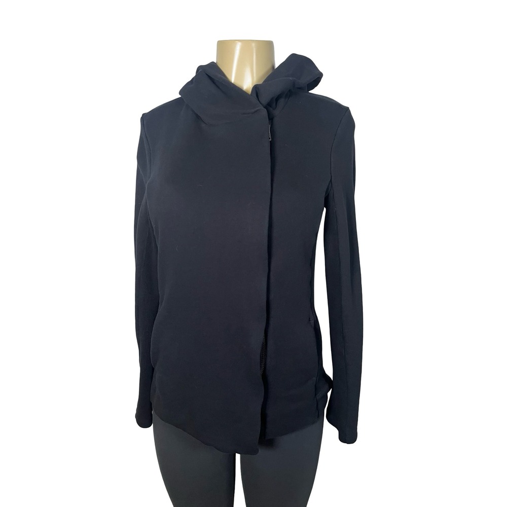 Standard James Perse Womens Asymmetrical Zip Hoodie Black Size 3 WOY2838CU